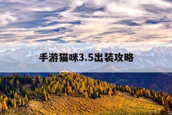 手游猫咪3.5出装攻略(手游猫咪35出装攻略图)下载