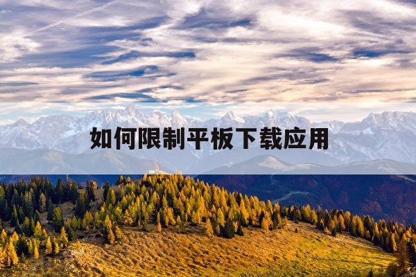 如何限制平板下载应用(如何限制平板下载应用软件)下载