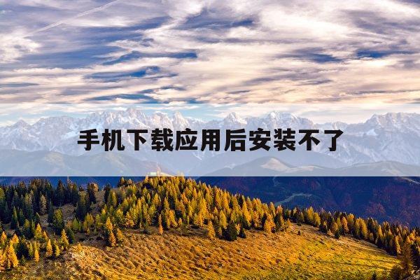 手机下载应用后安装不了(手机下载的应用怎么安装不了)下载